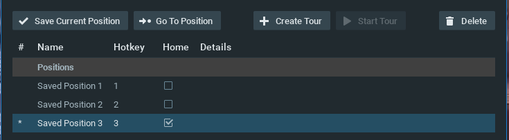 Saving and Restoring PTZ Positions - 1