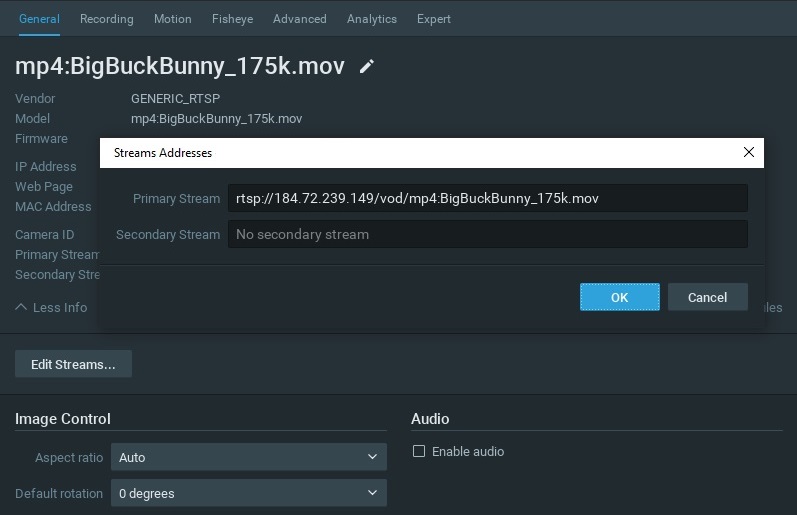 Adding RTSP Stream as - 1